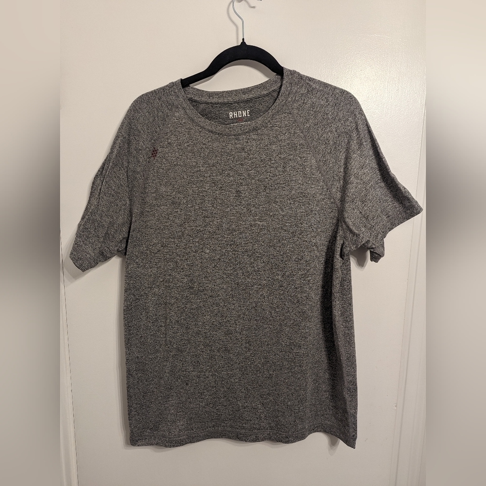 Rhone Reign Short Sleeve Crew Neck T Shirt Mens Large Active Gray Gym